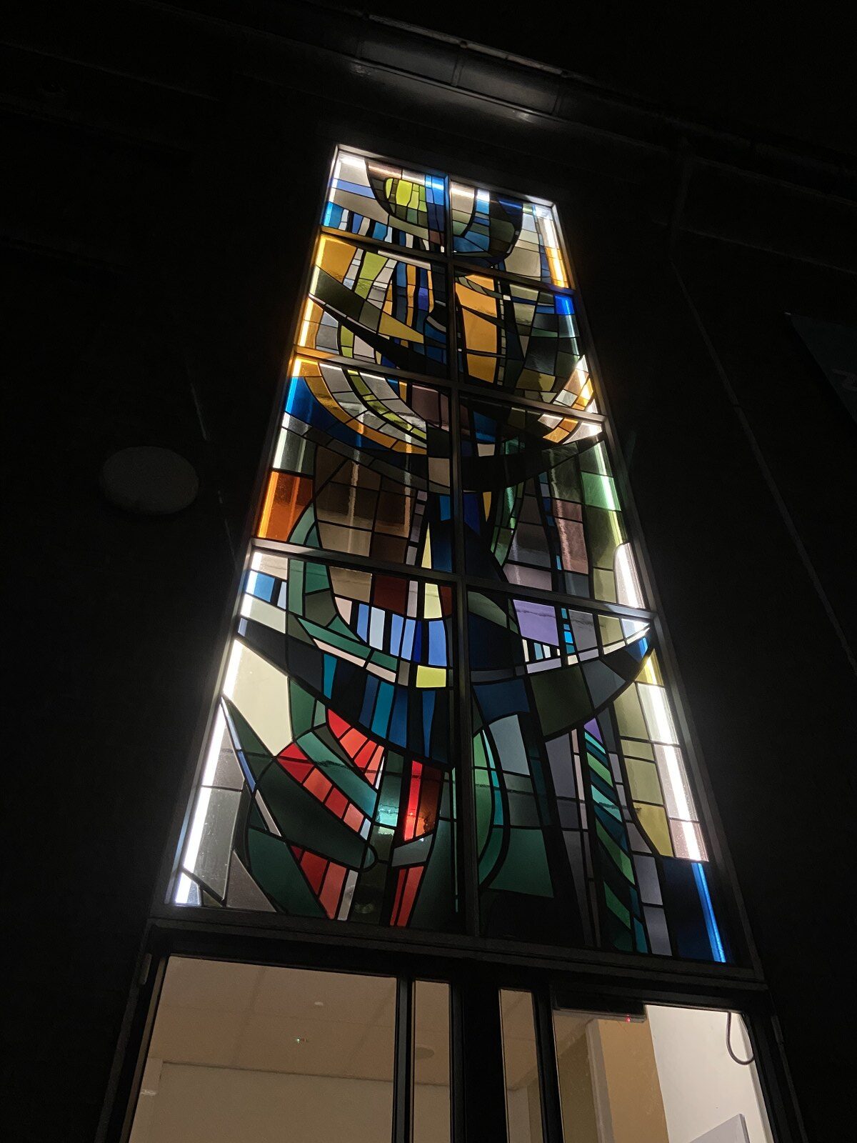Verlichting glas in lood raam Canisius College